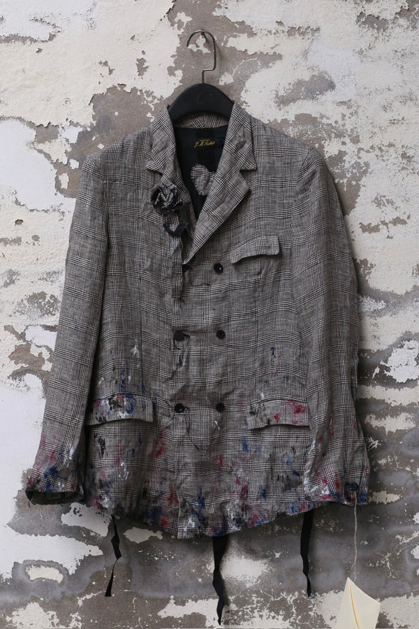 ARCHIVIO J.M.Ribot hand-painted linen suit/pants AJM-G02/JP1/P-CHECKED jacket